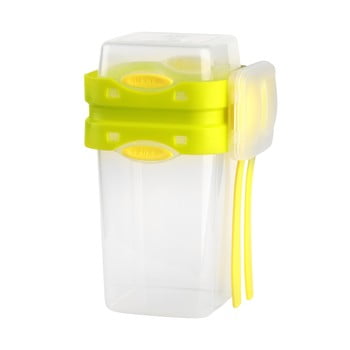 Cutie pentru prânz cu tacâmuri vialli design, 650ml+230m, verde