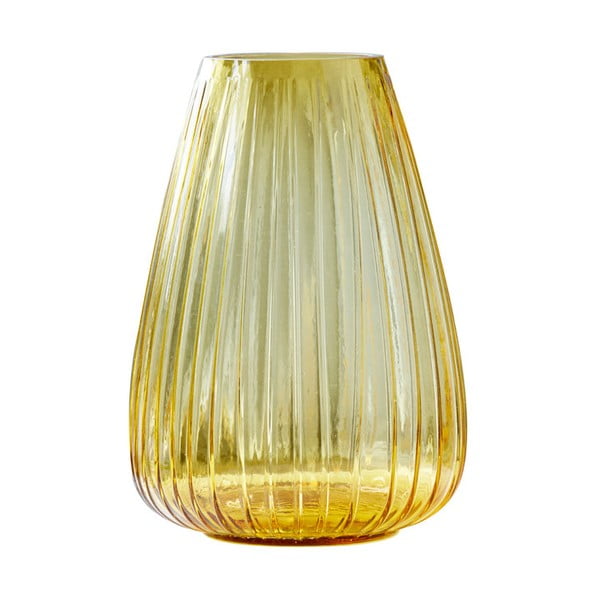Žlutá skleněná váza Bitz Kusintha, výška 22 cm