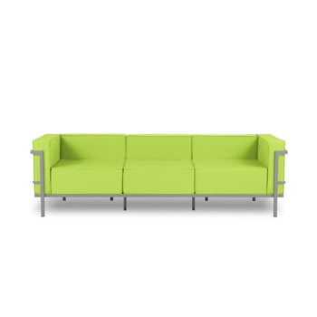 Canapea cu 3 locuri adecvată pentru exterior Calme Jardin Cannes, verde lime - gri