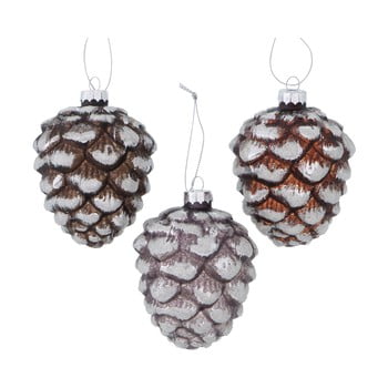 Set 3 decorațiuni din sticlă pentru crăciun boltze cone