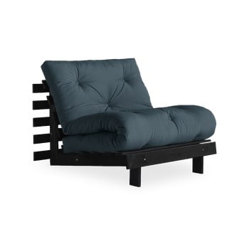 Fotoliu extensibil karup design roots black/petrol blue, albastru petrol