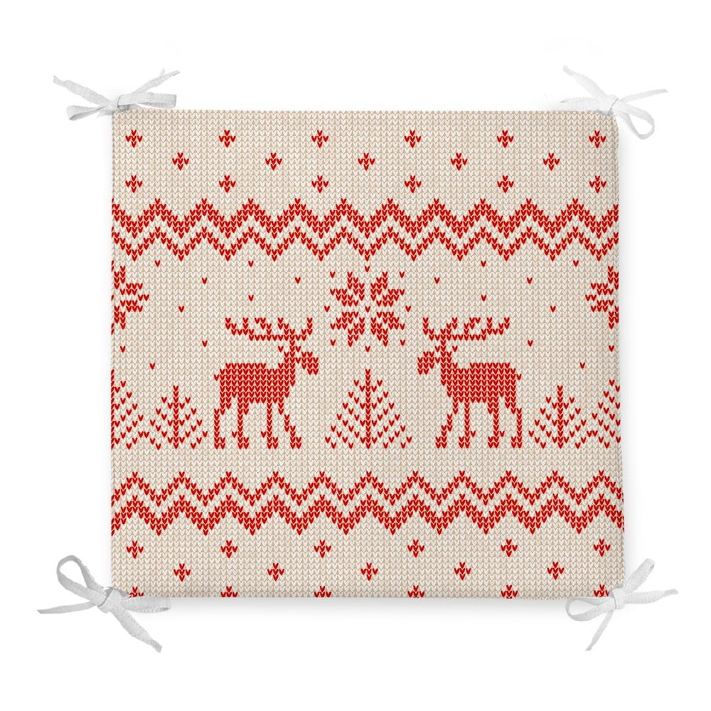 Vánoční podsedák s příměsí bavlny Minimalist Cushion Covers Merry Christmas, 42 x 42 cm