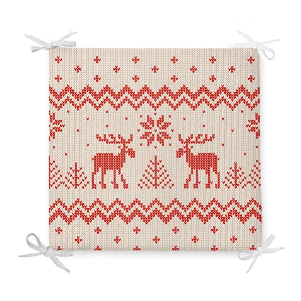 Vánoční podsedák s příměsí bavlny Minimalist Cushion Covers Merry Christmas, 42 x 42 cm