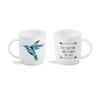 Cană cu mesaj imprimat față - verso vialli design hummingbird, 370 ml