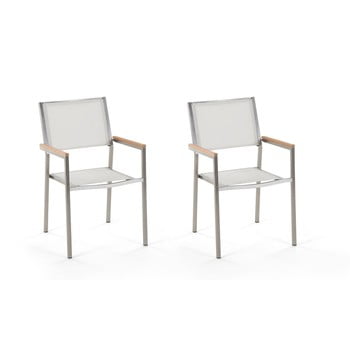 Set 2 scaune de grădină monobeli classy, alb