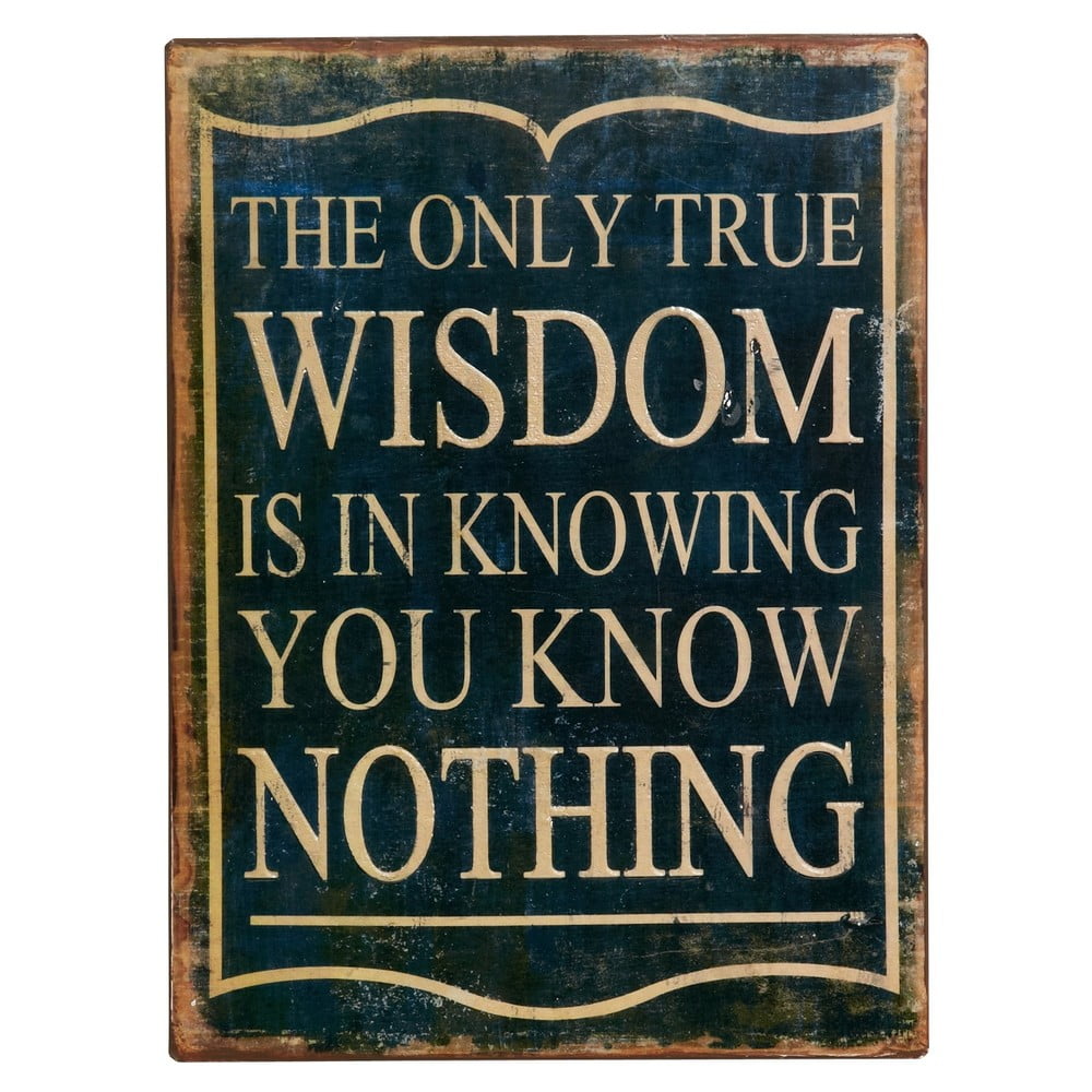 Cedule The only true wisdom, 35x27 cm | Bonami