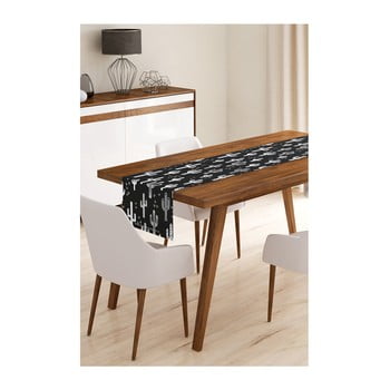 Napron din microfibră pentru masă minimalist cushion covers black cactus, 45 x 145 cm