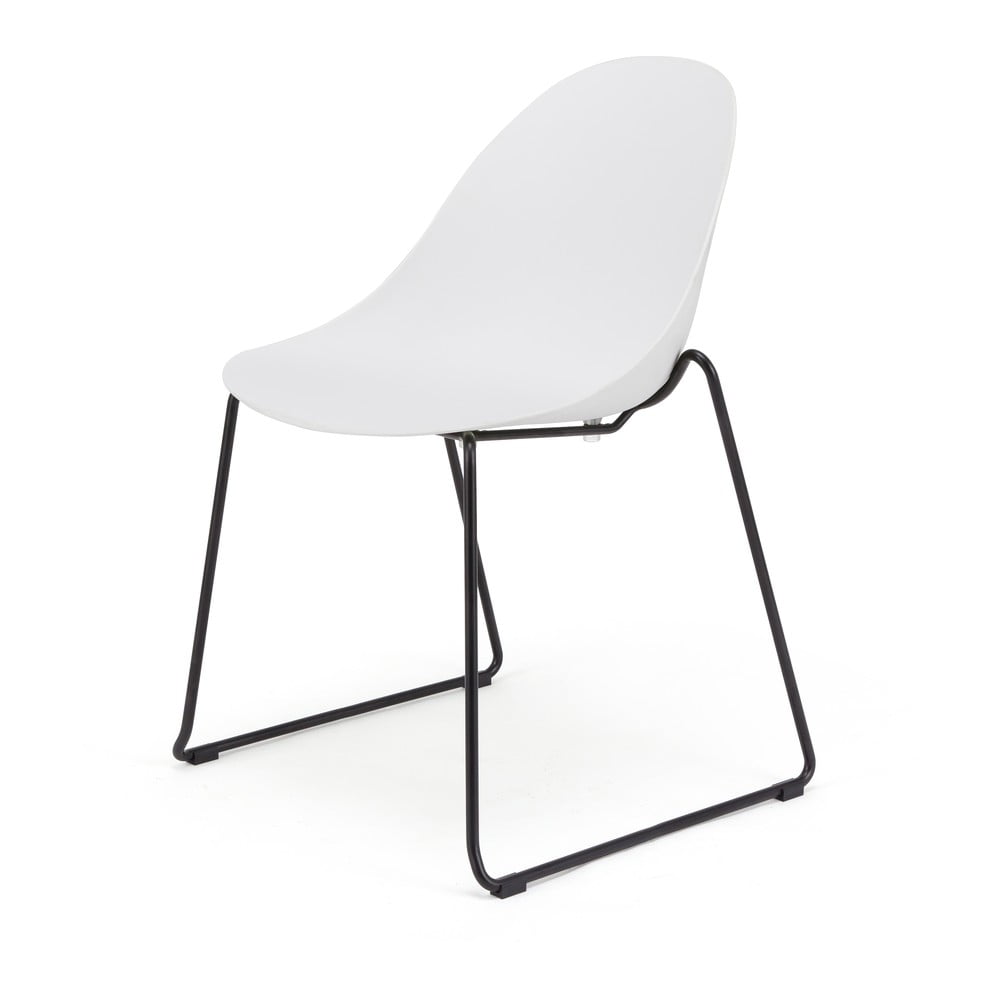 Sada 2 bílých jídelních židlí s černým podnožím Bonami Selection Viva