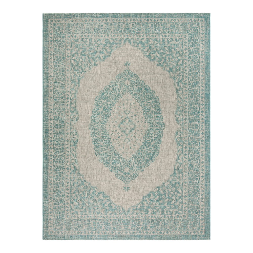 Světle modrý koberec vhodný do exteriéru Safavieh Amira, 90 x 150 cm