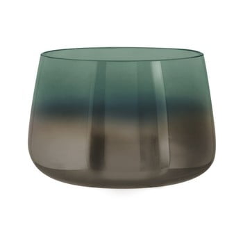 Vază din sticlă pt living oiled, înălțime 10 cm, verde