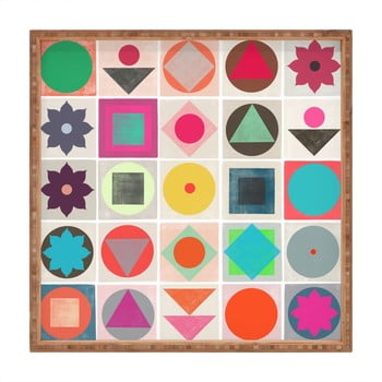Tavă decorativă din lemn tiles, 40 x 40 cm