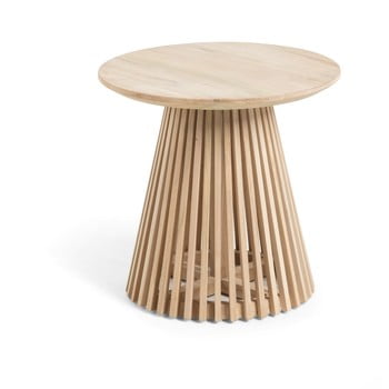 Masă din lemn de tec la forma irune, ø 50 cm