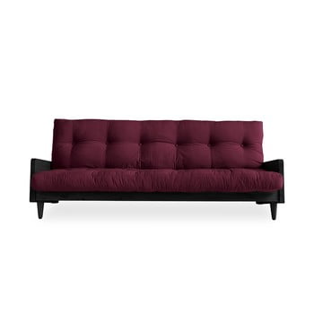 Canapea extensibilă karup design indie black/bordeaux, roșu închis