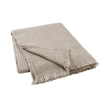 Pled tricotat cu model gofre blomus, 130 x 180 cm, taupe