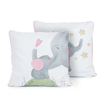 Pernă cu 2 fețe tanuki love elephants, 50 x 50 cm