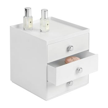 Cutie depozitare cu 3 sertare interdesign, înălțime 18 cm, alb
