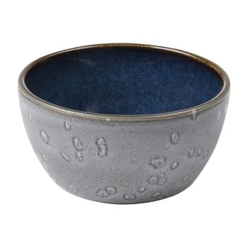 Bol din ceramică și glazură interioară albastru închis bitz mensa, diametru 10 cm, gri