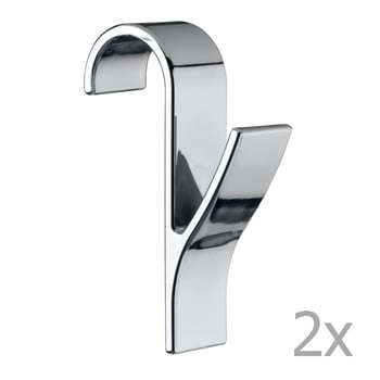 Set de 2 cârlige pentru prosoape radiator, crom