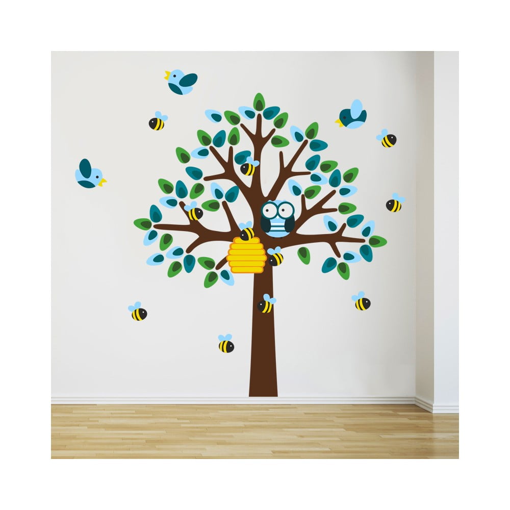 Samolepka na stěnu Strom a včeličky, 2 archy, 70x50 cm