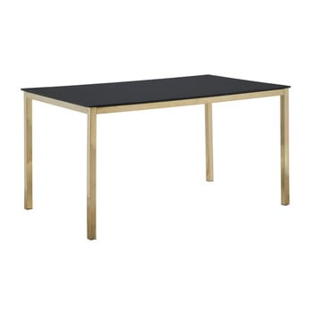 Masă mauro ferretti glam, 75 x 140 cm, negru - auriu