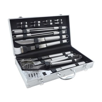 Set 18 ustensile de grătar, cu servietă cattara alu