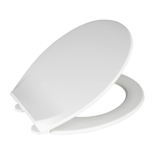Bílé WC sedátko se snadným zavíráním Wenko Kos, 44 x 37 cm