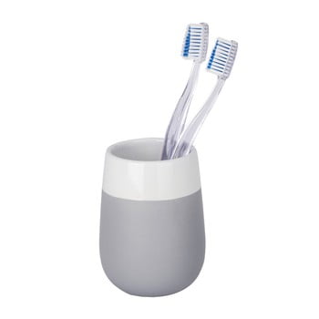 Recipient din ceramică pentru periuțele de dinți wenko matta, gri - alb