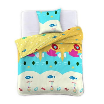 Lenjerie de pat din bumbac decoking kittyparty, 135 x 200 cm