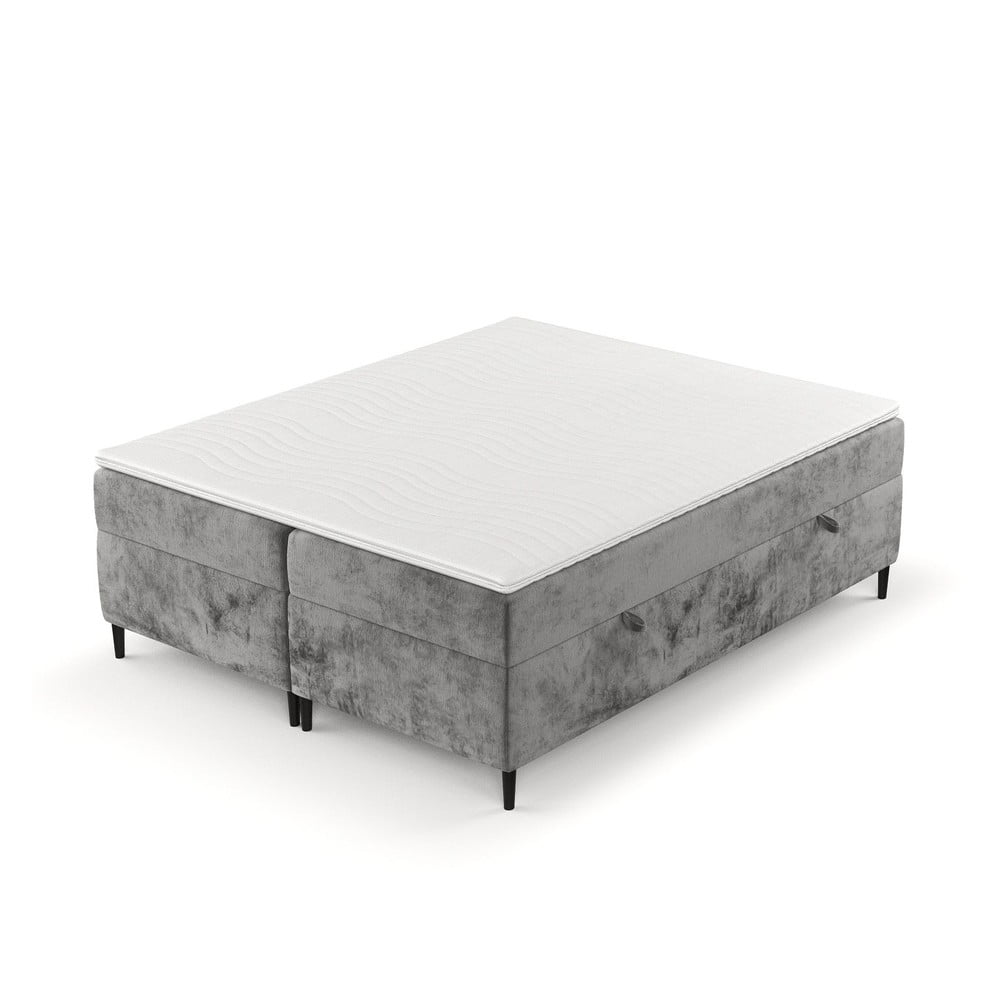 Tmavě šedá boxspring postel s úložným prostorem 180x200 cm Araya – Maison de Rêve