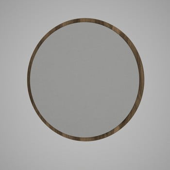 Oglindă rotundă de perete cu rama maro glob, ⌀ 59 cm