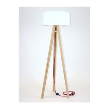 Lampadar cu abajur alb și cablu roșu ragaba wanda