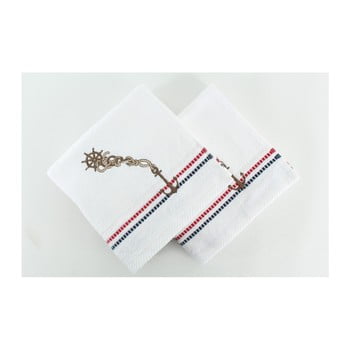Set 2 prosoape marina white, 50x90 cm