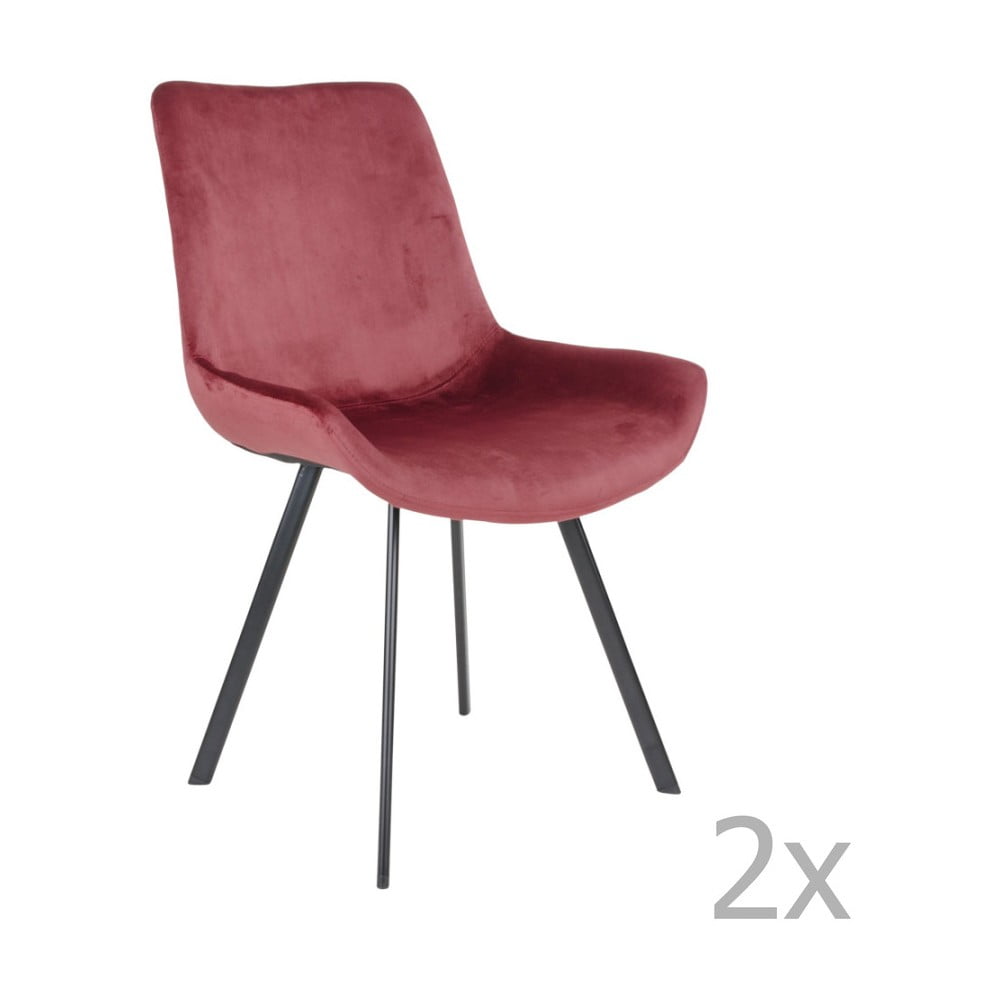 Sada 2 červených jídelních židlí House Nordic Drammen
