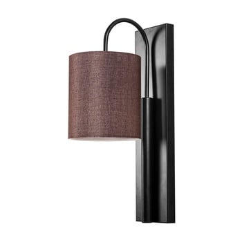 Aplică metalică cu abajur maro închis opviq lights julia, negru