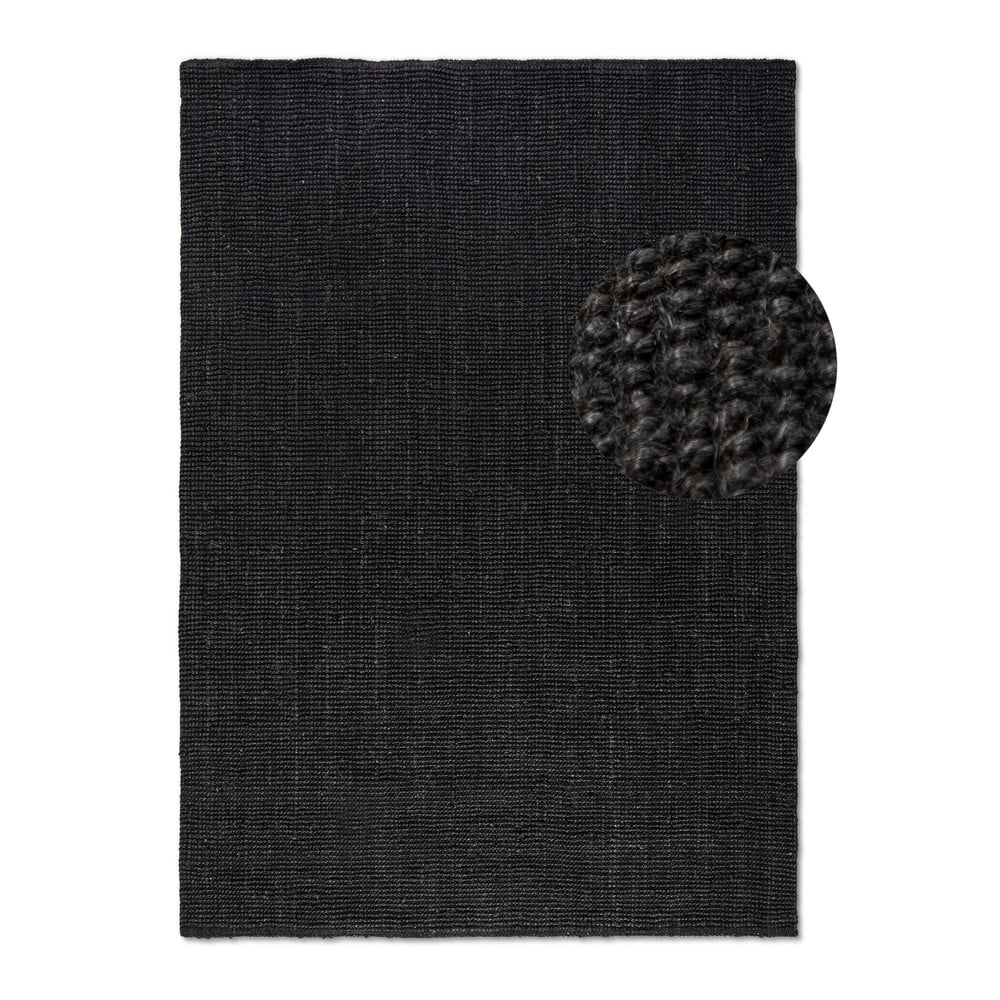 Černý jutový koberec 60x90 cm Bouclé – Hanse Home