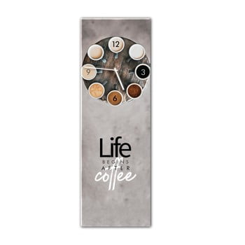 Ceas de perete styler glassclock coffee love, 20 x 60 cm