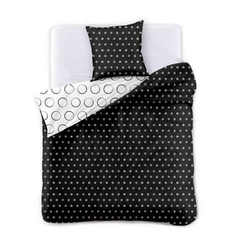 Lenjerie de pat dublu decoking hypnosis darknight, 200 x 220 cm, alb - negru