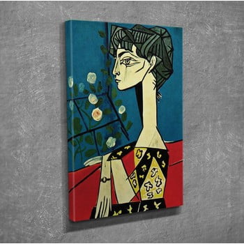 Reproducere tablou pe pânză pablo picasso jacqueline with flowers, 30 x 40 cm