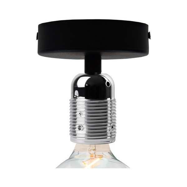 Černé stropní svítidlo se stříbrnou objímkou Bulb Attack Uno Basic