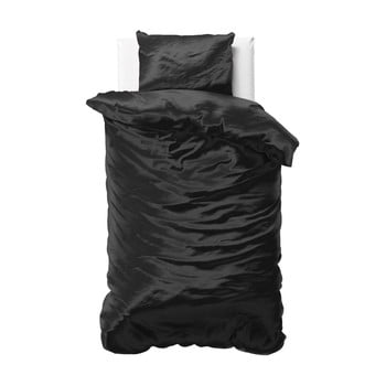 Lenjerie de pat din micropercal Sleeptime, 140 x 220 cm, negru