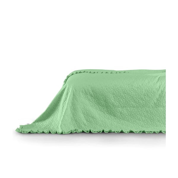 Zelený přehoz přes postel AmeliaHome Tilia Mint, 220 x 240 cm