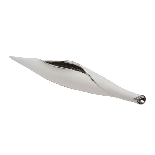 Bílo-stříbrná keramická váza Mauro Ferretti Bianco Roll