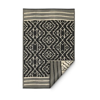 Covor cu 2 fețe adecvat pentru exterior fab hab kilimanjaro black, 90 x 150 cm, negru