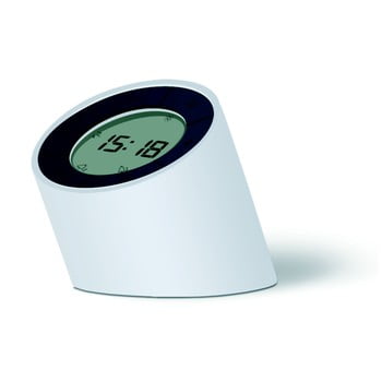 Ceas deșteptător cu led gingko edge, alb