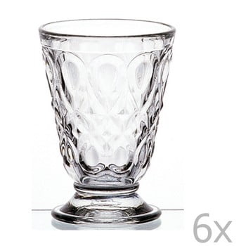 Set 6 pahare transparente cu picior lyonnais, 200 ml