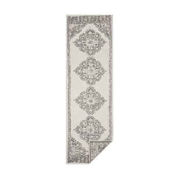 Covor reversibil bougari cofete, 80 x 250 cm, gri-crem