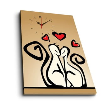 Ceas decorativ pentru perete kočky, 30 x 70 cm