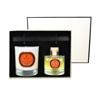 Set cadou lumânări și difuzor aromatherapy, aromă de portocală și cuișoare