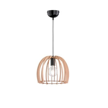 Lustră cu abajur din lemn trio pendant wood, înălțime 150 cm, natural