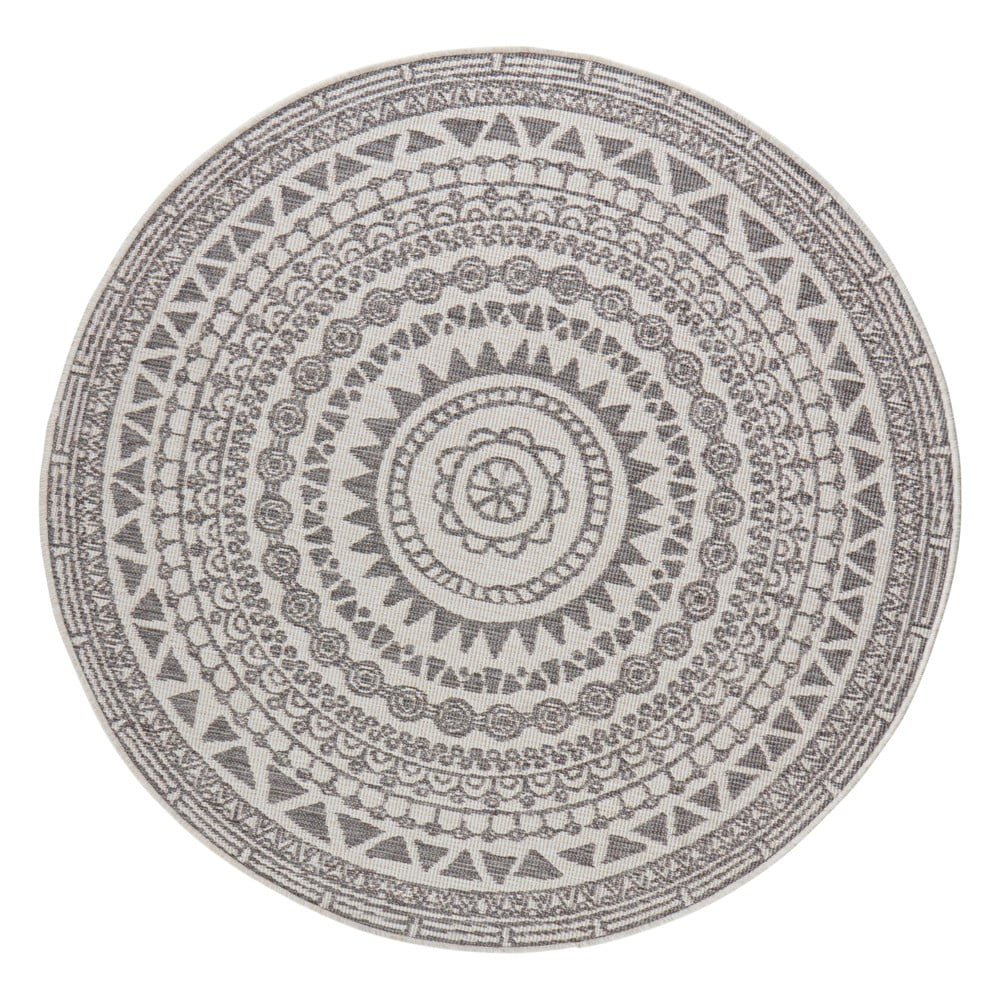Šedo-krémový venkovní koberec NORTHRUGS Coron, ø 200 cm